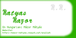 matyas mazor business card